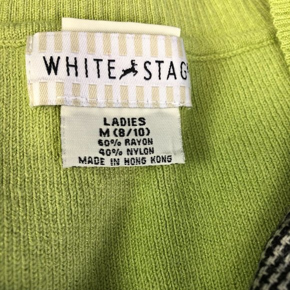 Vintage Stephan Douglas Wool Polyester Bland Skirt Suit w Lime Green Shirt - Picture 5 of 11